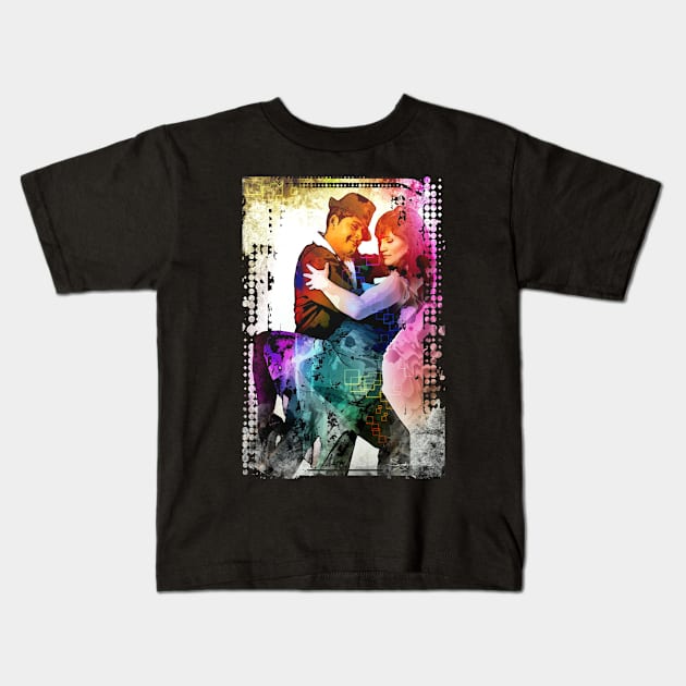 Romantic Couple Tango Dance Digital Painting Kids T-Shirt by Sandy Richter Art & Designs